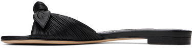 Modni dodatki Manolo Blahnik Manolo Blahnik Lollo Knotted Leather Slides Črna | 224-1605, 2