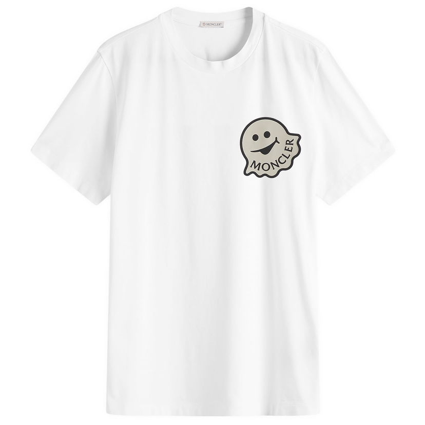 Majica Moncler Men's Cotton Jersey Ghost Logo T-Shirt Size Large Moncler Bela | 8C000-18-89AJS-00A