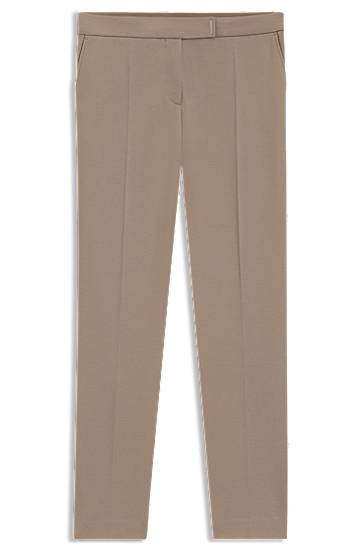 Hlače BOSS Slim-Fit Stretch Punto Milano Trousers Bež | 50541994