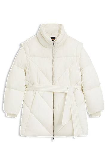 Puhovka BOSS High-Neck Water-repellent Quilted Puffer Jacket with Belt Bela | 50547306