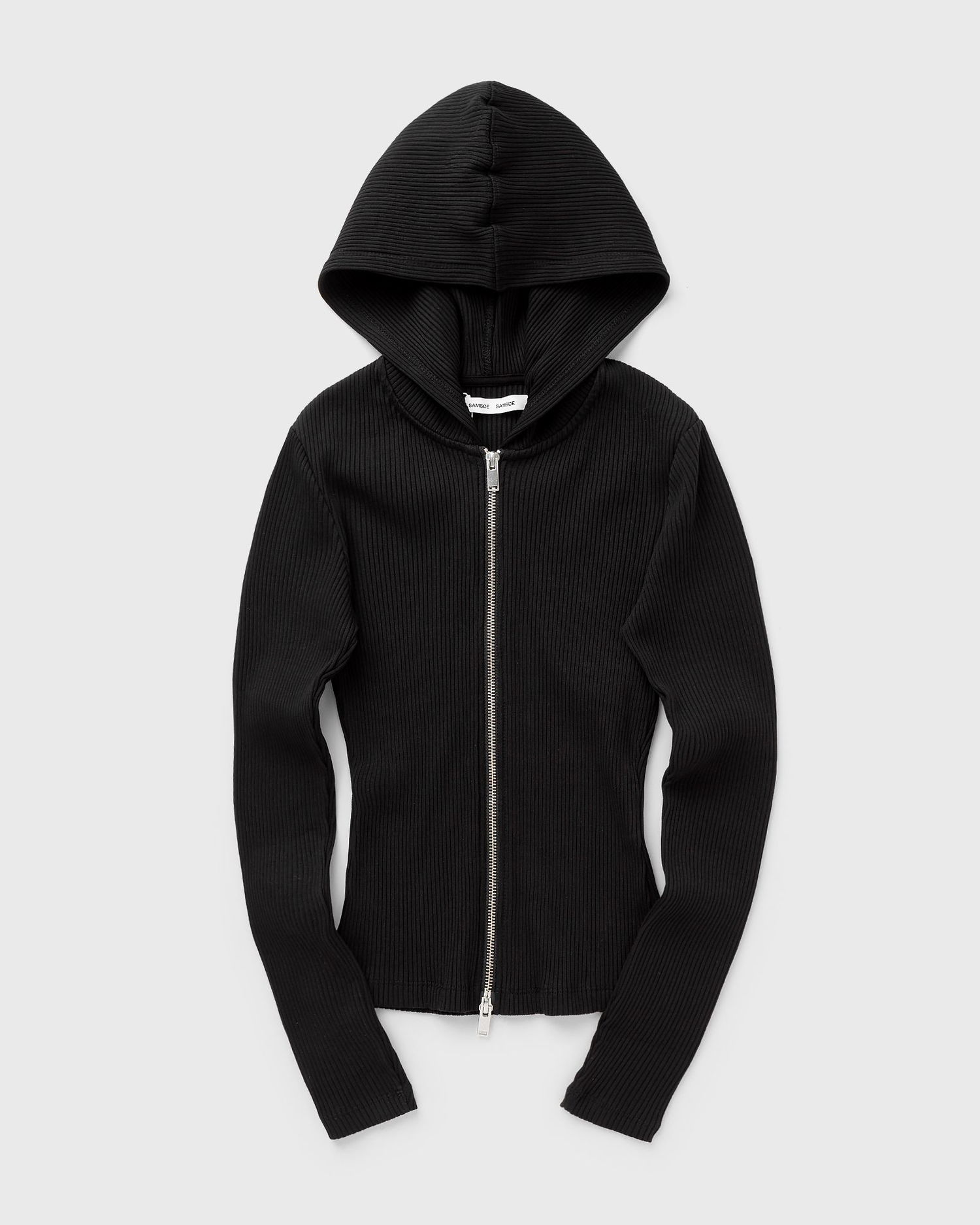 Pulover Samsoe Samsoe Samsøe & Samsøe Saura Zip-Up Ribbed Hoodie Črna | F25100118-BLACK, 0