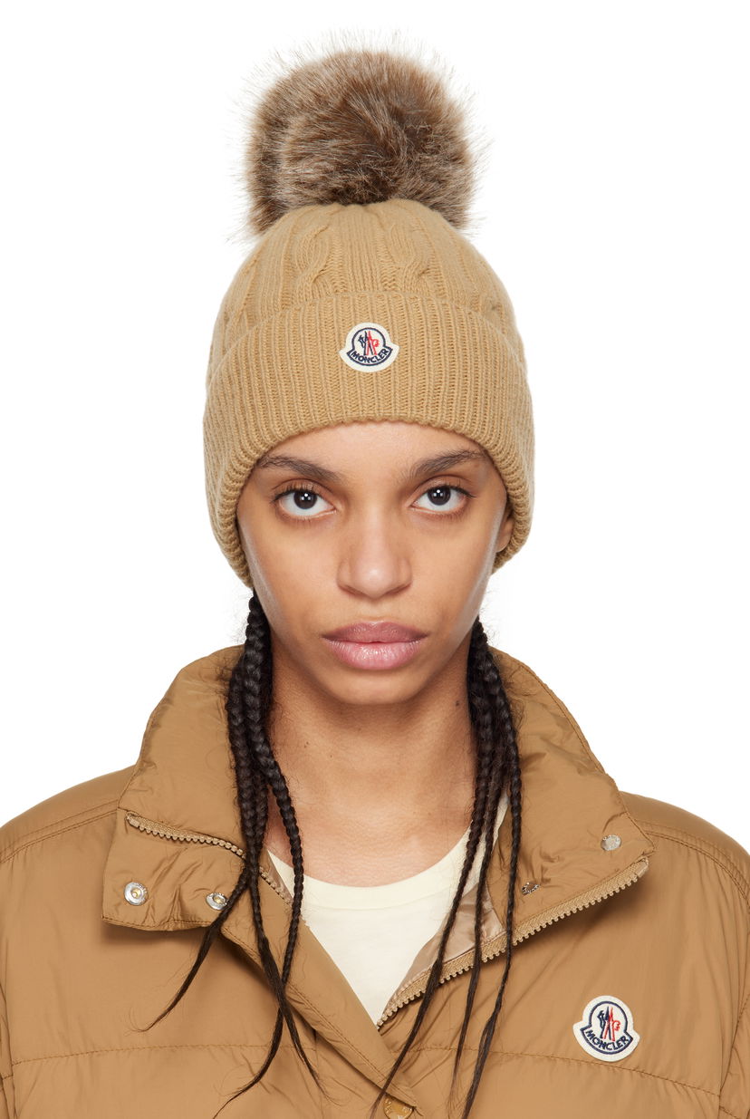 Puhovka Moncler Moncler Wool & Cashmere Pom Pom Beanie Rjava | K10933B00022M4281