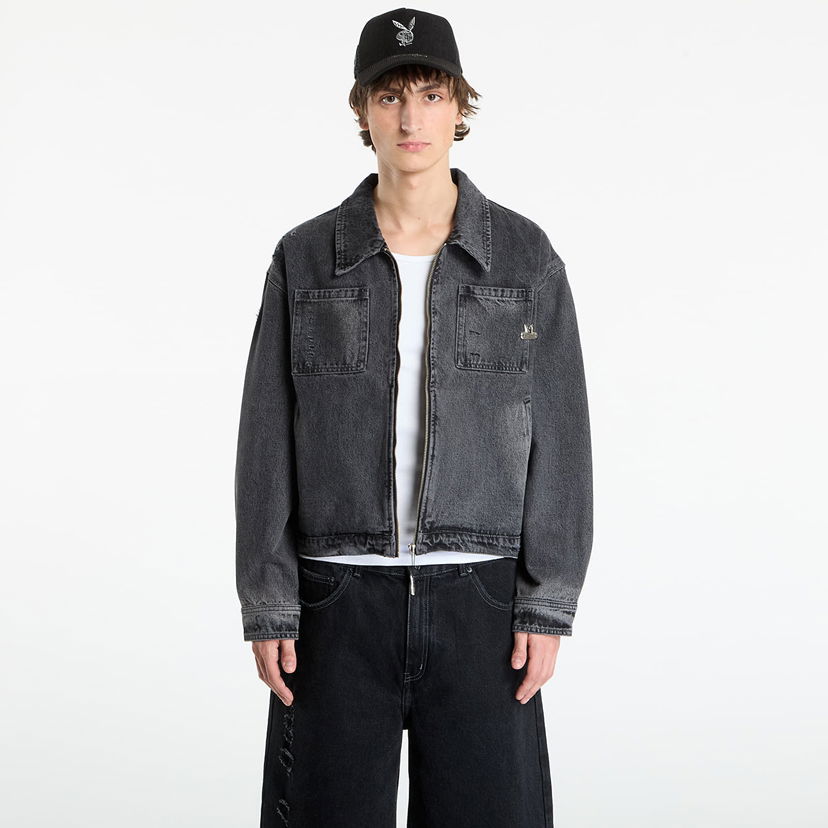 Jakna Footshop Playboy x FTSHP Denim Jacket UNISEX Black Črna | FTSHP_513