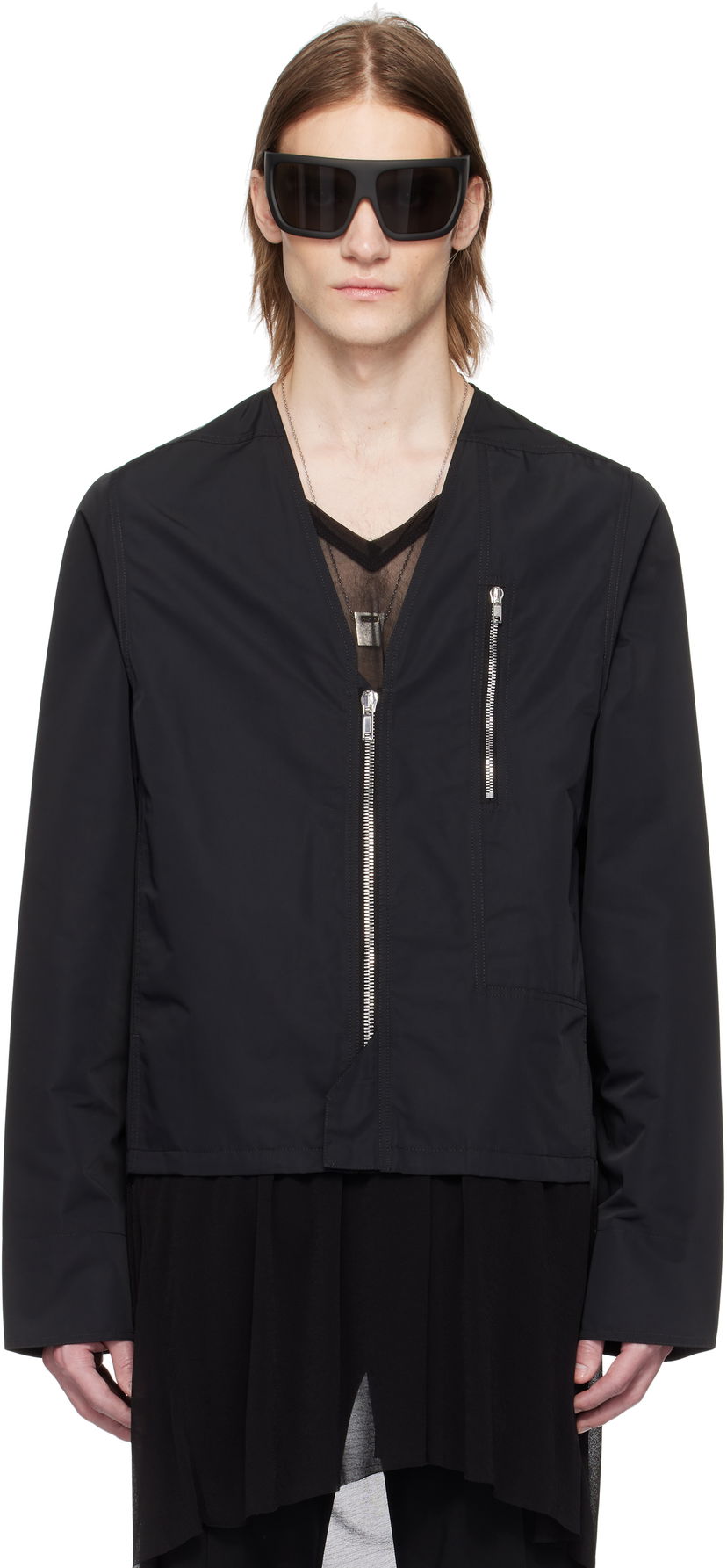 Telovnik Rick Owens Rick Owens Hollywood V Safety Jacket Črna | RU01E5775 FT