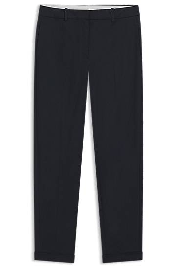 Hlače BOSS Regular Fit Flannel Trousers Mornarica | 50548280