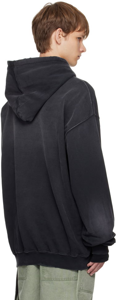 Pulover Ann Demeulemeester Ann Demeulemeester Ollie High-Comfort Hoodie with Printed Patches Črna | B0013214-FA639-098, 2
