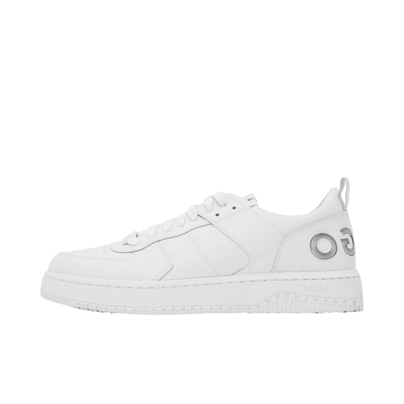 Superge in čevlji BOSS Faux-Leather Sneakers Bela | 50523442