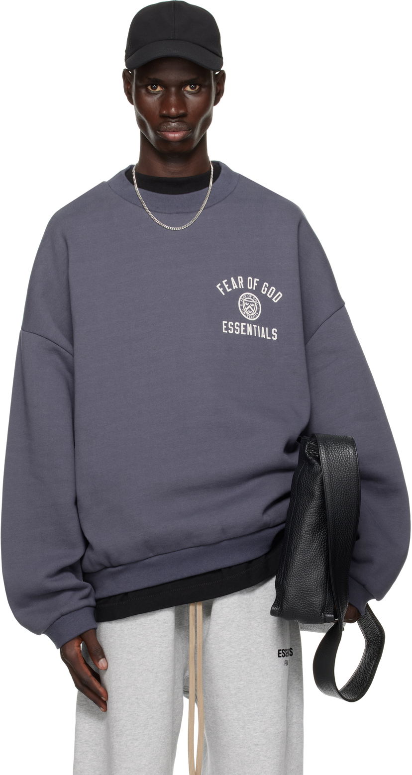 Pulover Fear of God Fear of God ESSENTIALS Fleece Crewneck Sweatshirt Mornarica | 192HO246264F