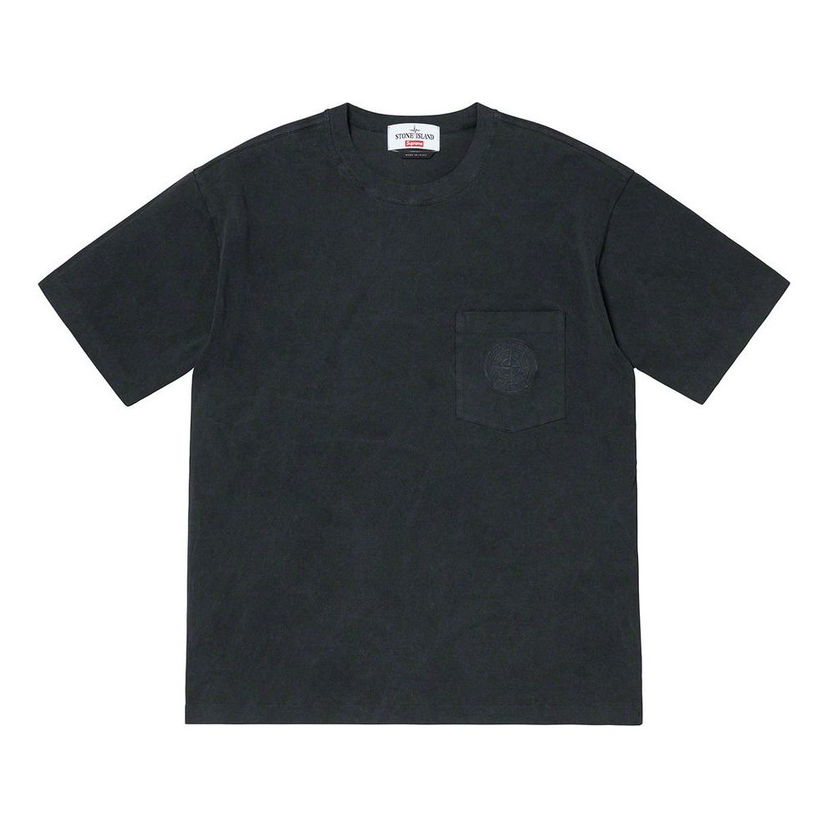 Majica Supreme Supreme x Stone Island SS19 Pocket Short Sleeve T-Shirt Črna | SUP-SS19-391