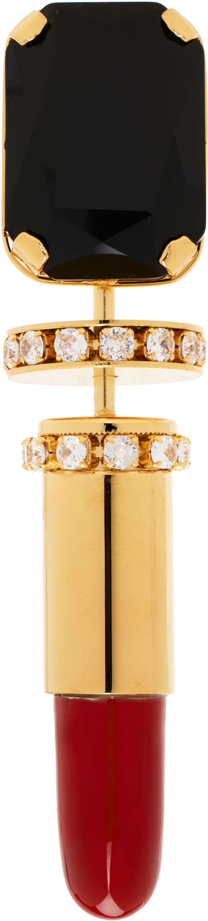 Uhani Balmain Balmain Lipstick Crystal Brooch Kovinski | EN0XM506MMES