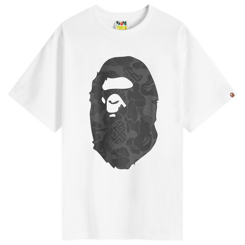 Majica BAPE A Bathing Ape Men's Asia Camo Big Ape Head T-Shirt in White, Size Large | END. Clothing Bela | 001TEK201001M-WHT