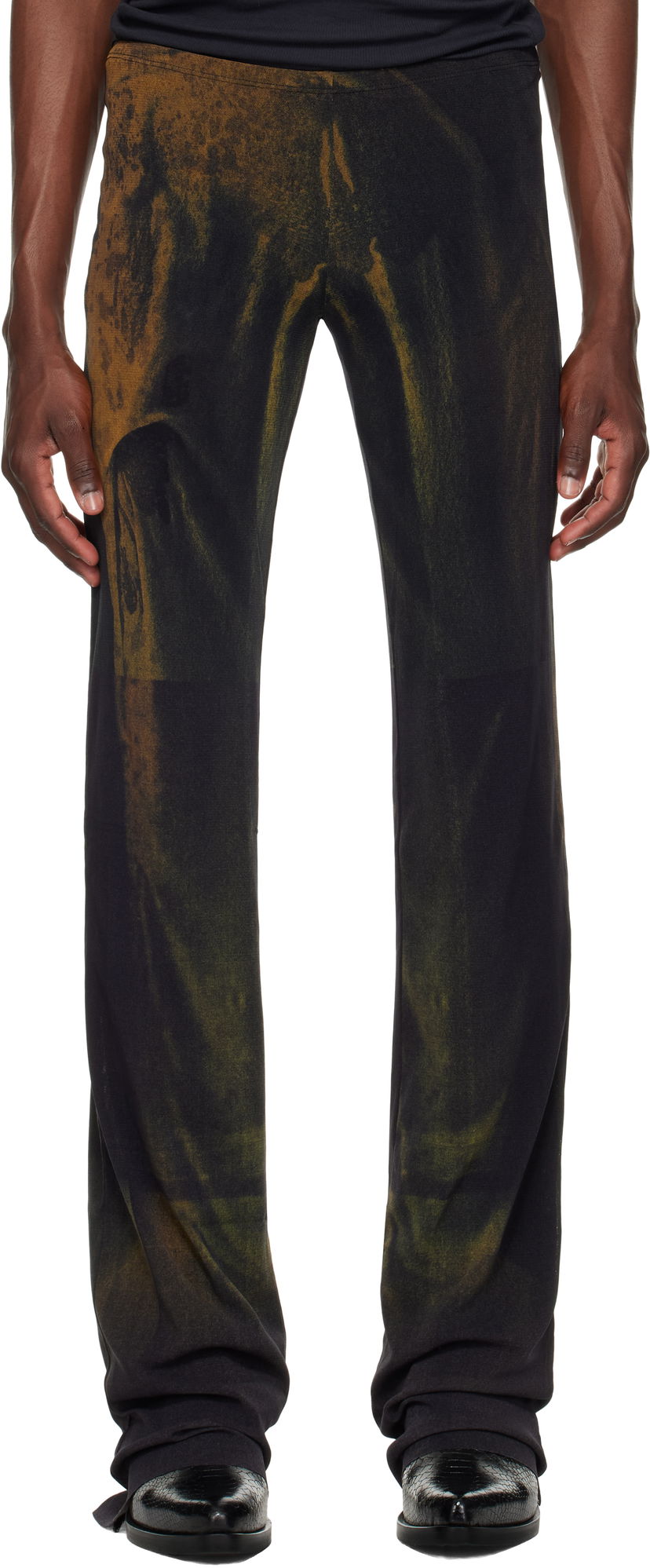 Trenirka Jean Paul Gaultier Jean Paul Gaultier Mesh Printed Water Sweatpants Črna | 25/03-W-TR019-M004P-4812