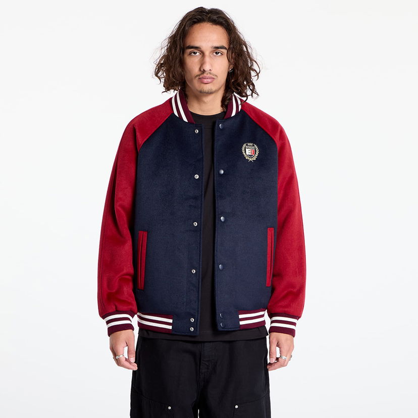 Bomber jakna Tommy Hilfiger Wool Blend Crest Bomber Dark Night Navy/ Regatta Red Mornarica | DM0DM19631 C1G