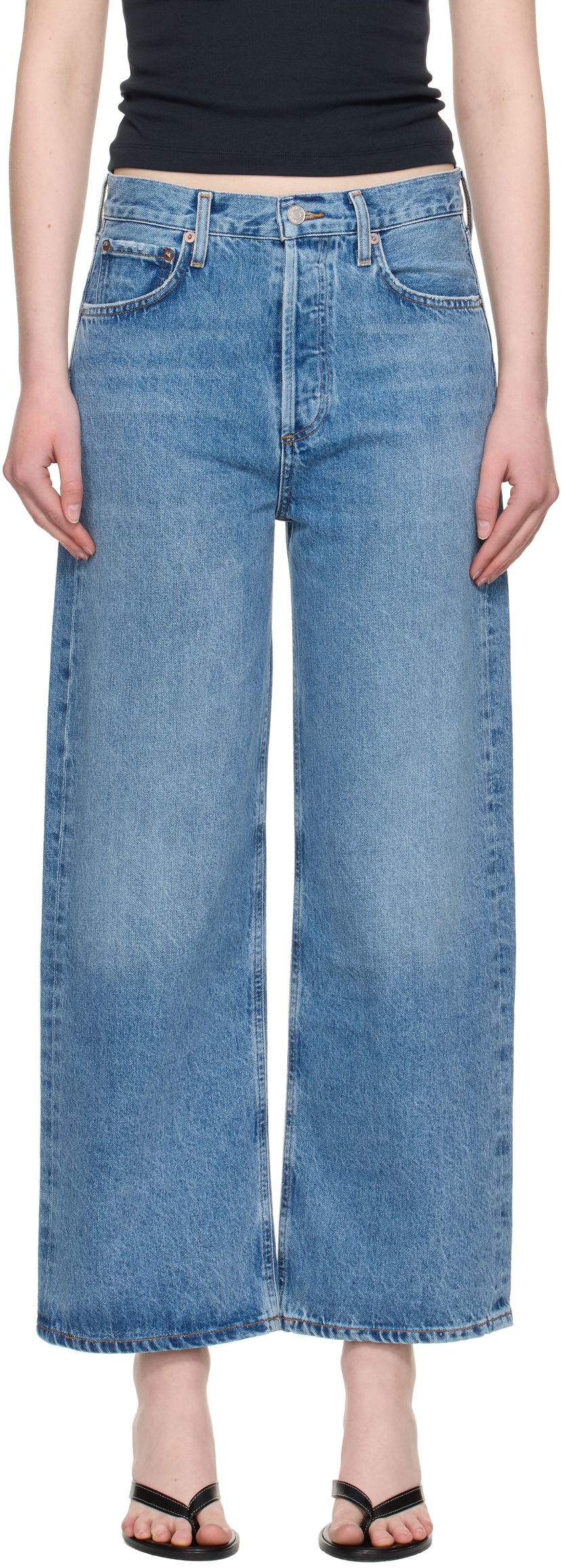 Kavbojke AGOLDE AGOLDE Ren Wide Leg Jeans Modra | A9191-1765
