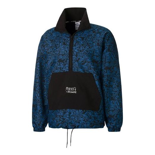 Vetrovka Puma Mr Doodle Crossover Graffiti Print Anorak Jacket Modra | 530648-01
