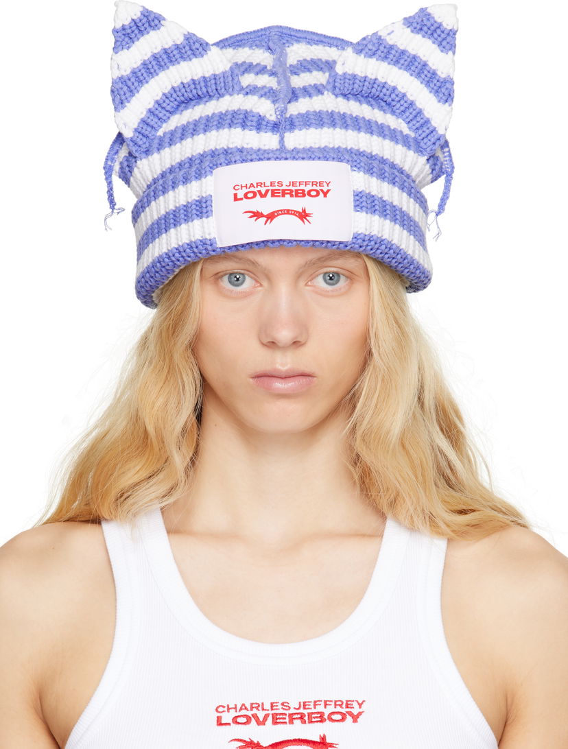 Beanie Charles Jeffrey Loverboy Charles Jeffrey LOVERBOY Chunky Ears Knit Beanie Modra | 54131401