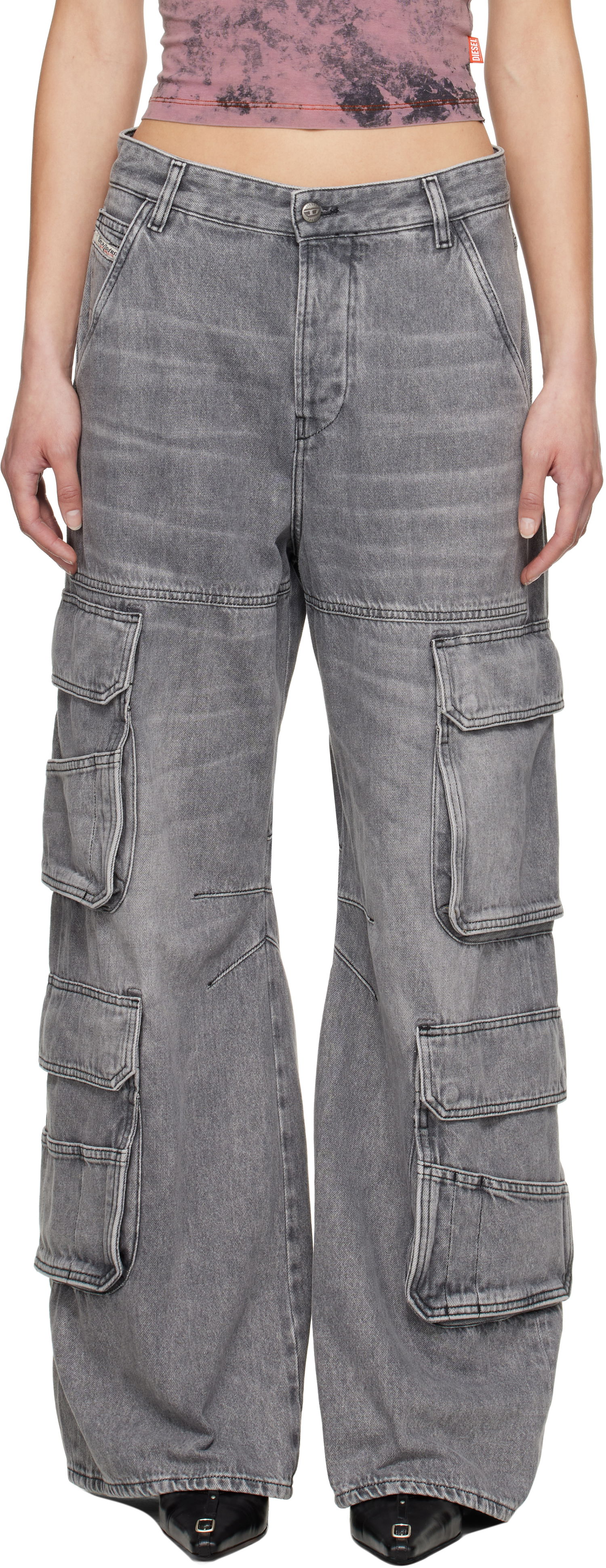Cargo hlače Diesel 1996 D-Sire Cargo Jeans Siva | A13316 0DCBE, 0
