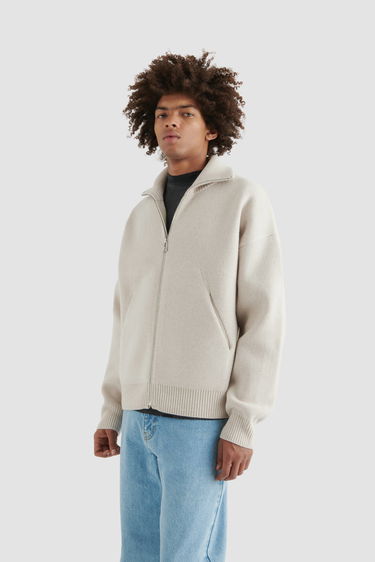 Pleteni pulover AXEL ARIGATO Core Zip-Up Sweater Siva | A2143002, 5