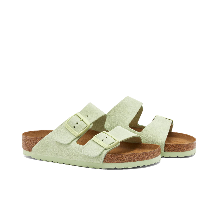 Superge in čevlji Birkenstock Arizona Faded Lime Suede Zelena | 1026811