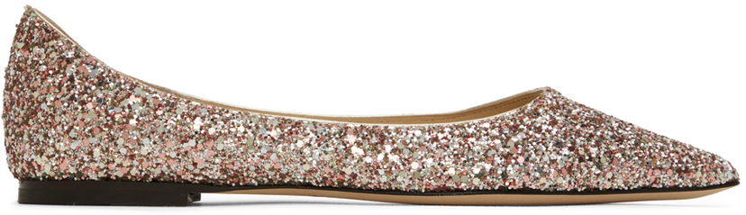 Superge in čevlji Jimmy Choo Jimmy Choo Love Glitter Ballerina Flats Večbarvna | LOVE FLAT CGF