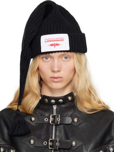 Beanie Charles Jeffrey Loverboy Charles Jeffrey LOVERBOY Sloppy Giuseppe Knit Beanie with Tassel Črna | 54131001, 0