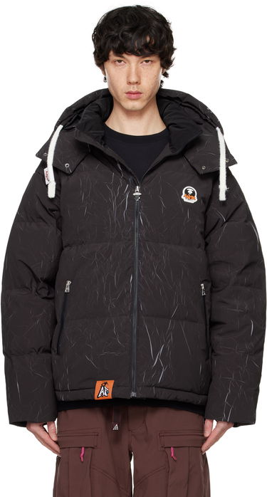 Puhovka AAPE by A Bathing Ape AAPE by A Bathing Ape Moonface Logo Camo Hooded Down Jacket Črna | AAPDNM7665XXNBKX, 0