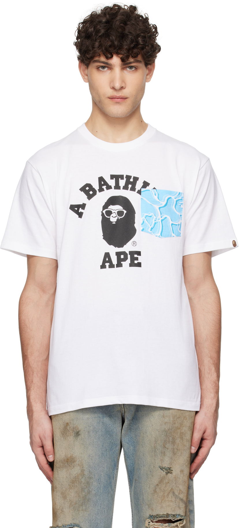 Majica BAPE Sea Surface Camo Pocket T-Shirt Bela | 001CSK701001F