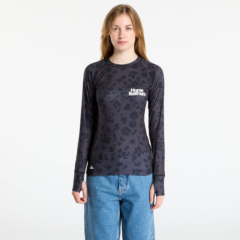 Majica Horsefeathers Long-Sleeve Top Mirra Floral Cheetah with Thumbholes Črna | SW927E