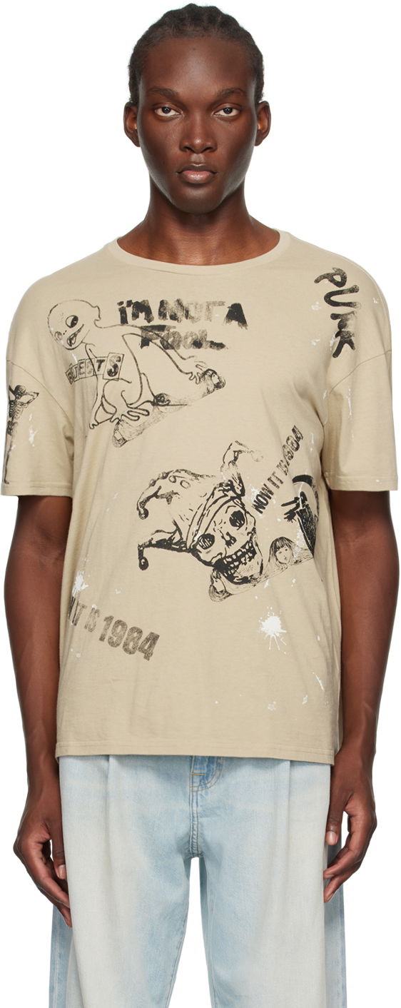 Majica R13 R13 Relaxed Graphic T-Shirt Bež | R13MK141-001UU