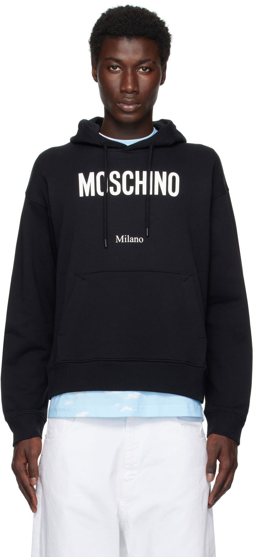Pulover Moschino Moschino Printed Organic Cotton Hoodie Črna | 252ZZ170852281555