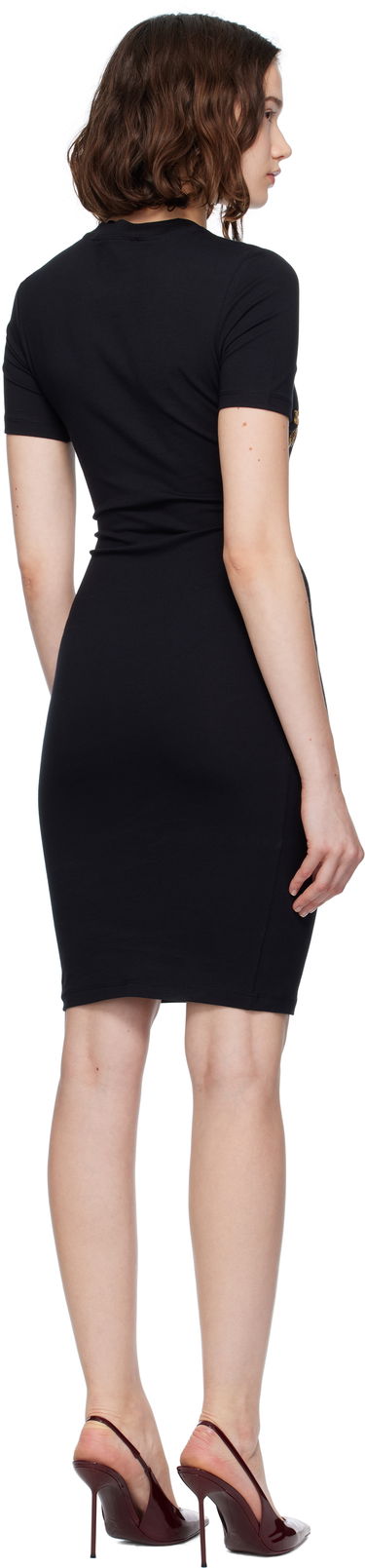 Obleke Versace Versace Jeans Couture Jersey Stretch Minidress Črna | E79HAOE06_ECJ02E, 2