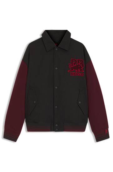 Bomber jakna BOSS HUGO x RB regular-fit varsity-style jacket with bull graphics Večbarvna | 50549448