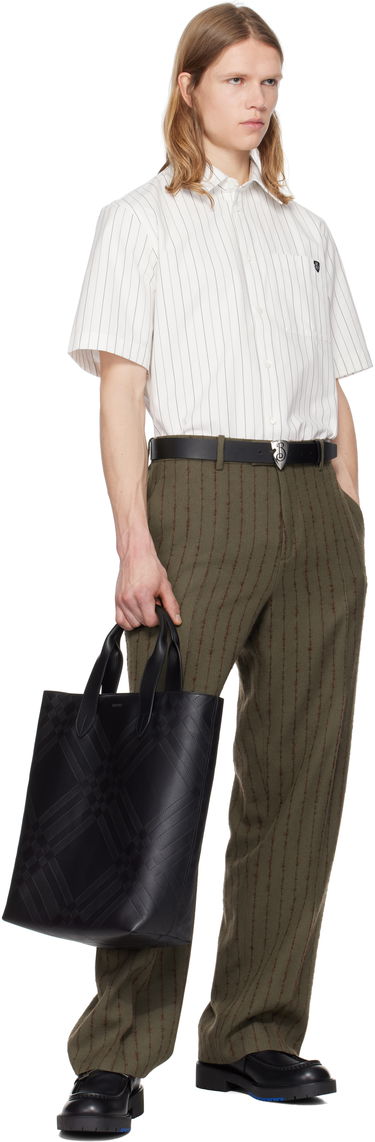 Srajce Burberry Burberry Pinstripe Short Sleeve Shirt Bela | 8102569, 4
