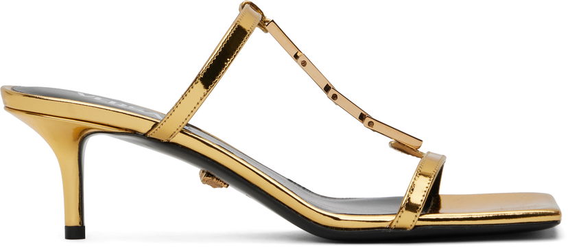 Modni dodatki Versace Versace Patent Heeled Sandals Kovinski | 1018735_1A08609_1X00V