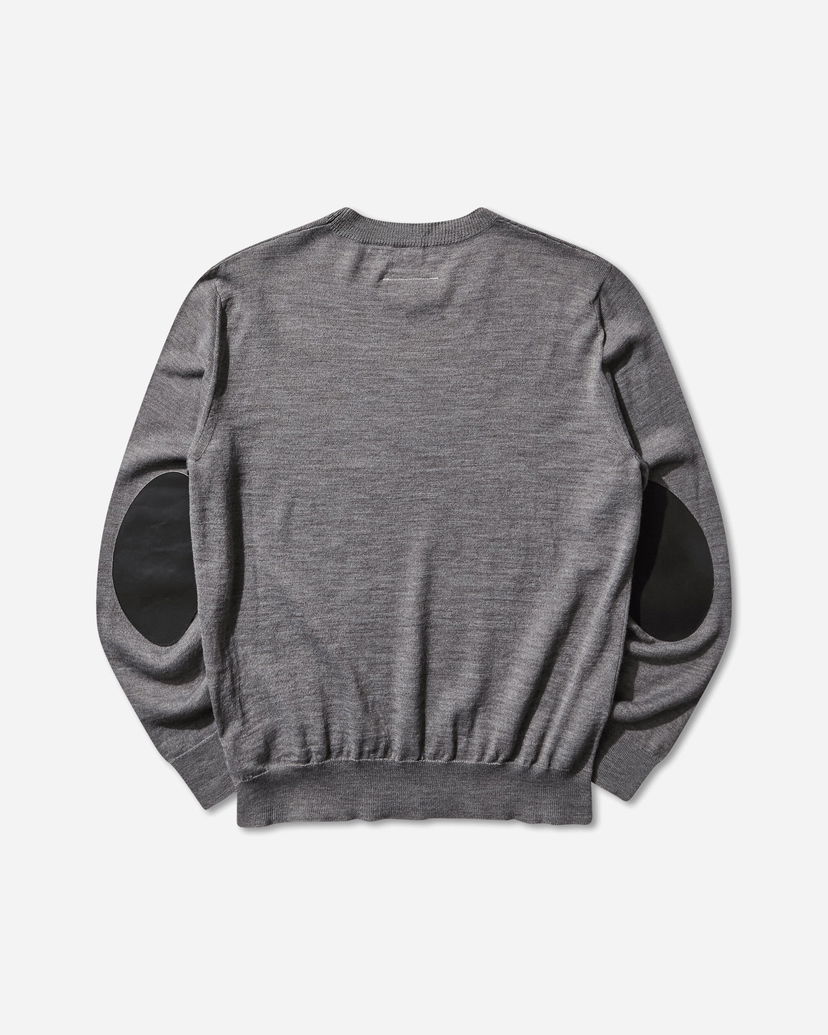 Pleteni pulover Maison Margiela Elbow Patch Crewneck Sweater Siva | SH0HL0032 816M