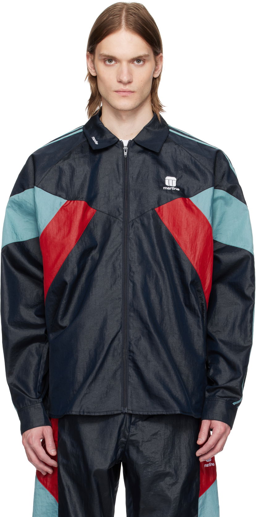 Vetrovka Martine Rose Martine Rose Shirt Track Jacket Mornarica | 172WP10504