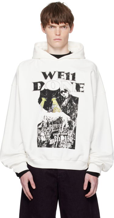 Pulover We11done We11done Cat Poster Graphic Hoodie Bela | WD-TH2-25-837-U-WH, 0