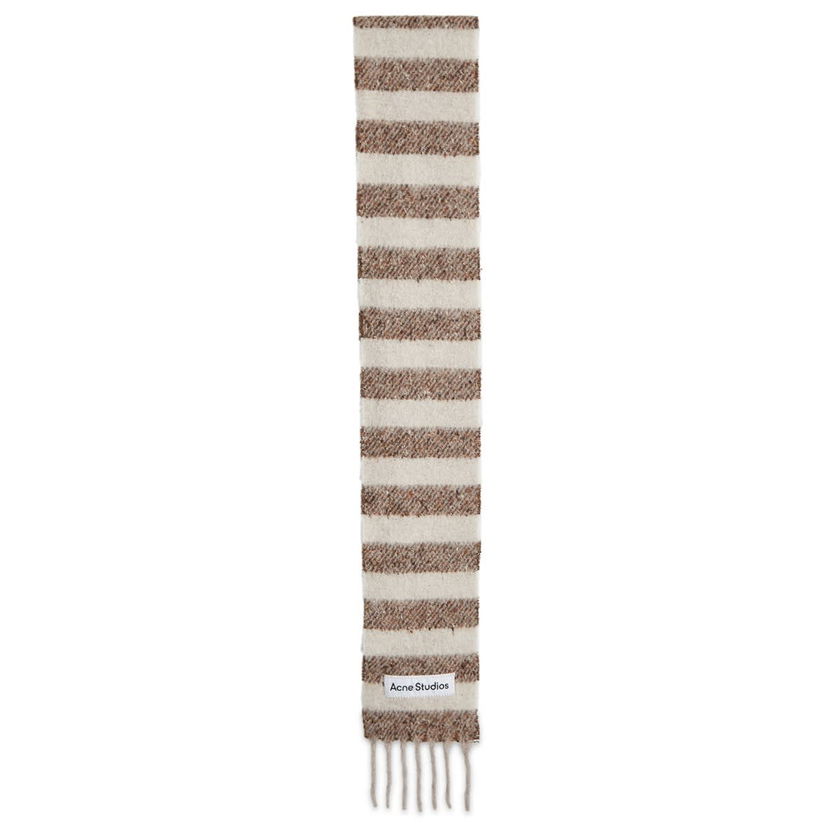Šala Acne Studios Knitted Scarf With Stripes Rjava | CA0358-AIP