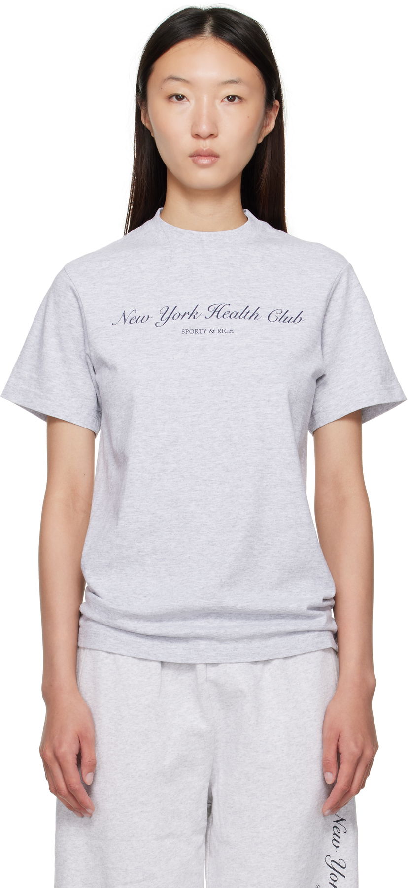 Majica Sporty & Rich Sporty & Rich 'NY Health Club' T-Shirt Siva | TO043602043GY03