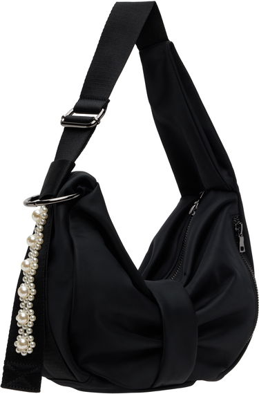 Torba za čez ramo Simone Rocha Simone Rocha Mini Pearl-Embellished Sling Bow Bag Črna | BAG198B 0761, 1