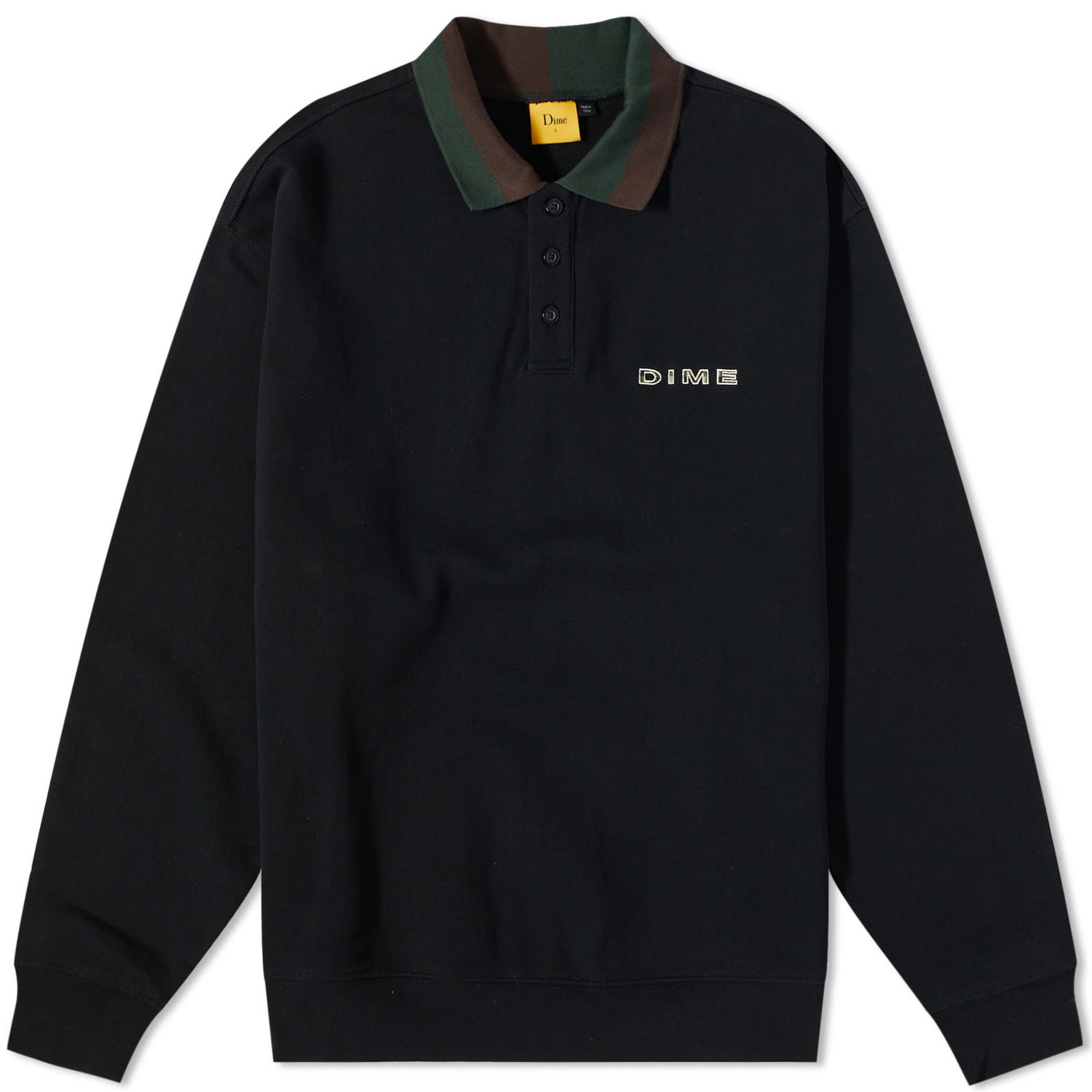 Pleteni pulover Dime Terry Rugby Crewneck Črna | DIMESU238BLK, 0