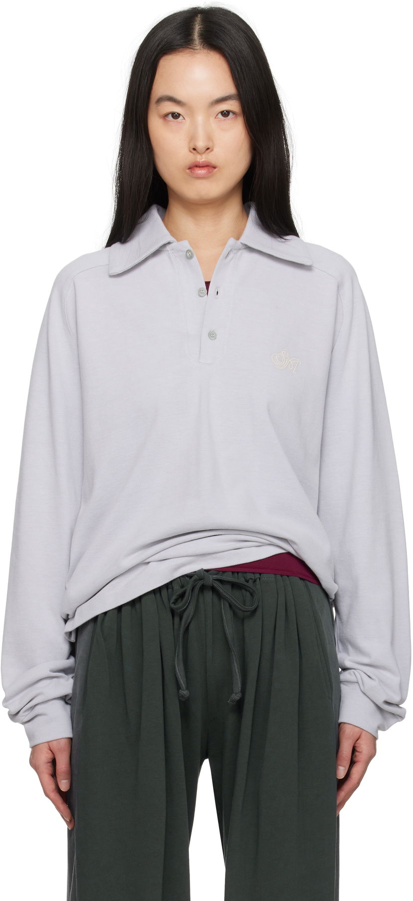 Polo majica Serapis Serapis Sailor Long Sleeve Polo Siva | SS25_PT_2L