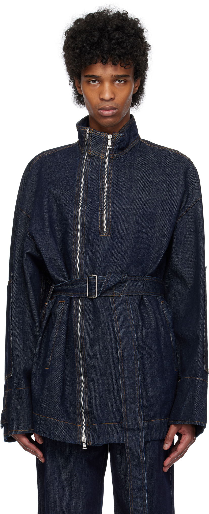 Jakna Dries Van Noten Dries Van Noten Zip Denim Jacket Modra | 251-020502-1551