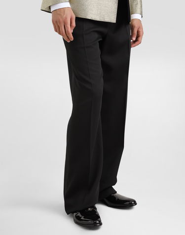 Hlače Dolce & Gabbana Technical Gabardine Tuxedo Pants Črna | GP0F4THUMTYN0000, 3