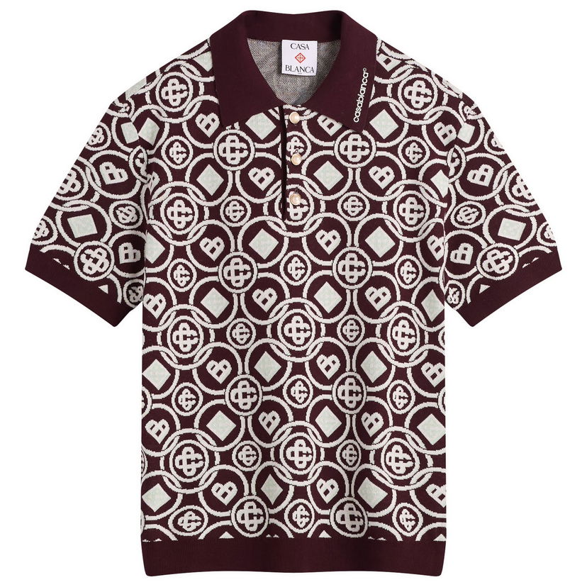 Polo majica Casablanca Casablanca Monogram Polo, Size Large Bordo | M-AW25-KW-1092-01
