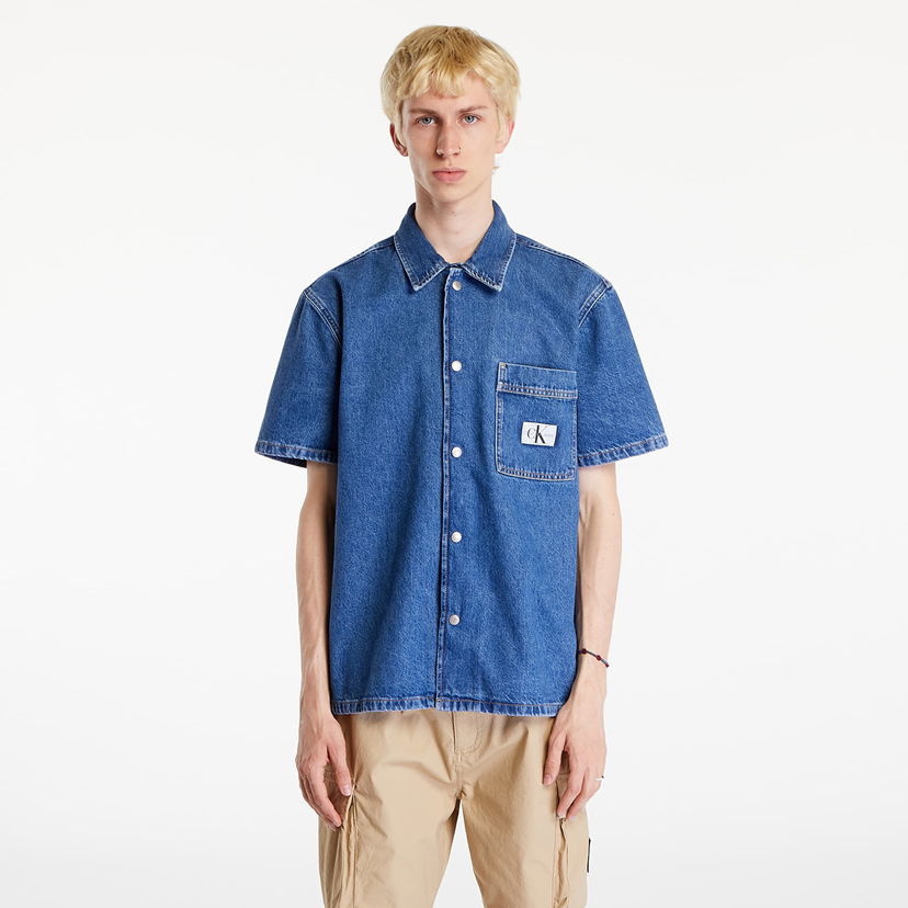 Srajce CALVIN KLEIN Camp Denim Shirt Denim Medium Modra | J30J325748 1A4