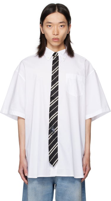 Srajce VETEMENTS Vetements Tie Short-Sleeve Shirt Bela | UH76SH250W, 0
