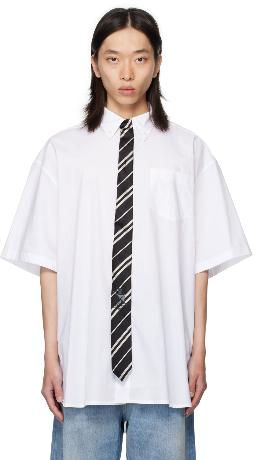 Srajce VETEMENTS Vetements Tie Short-Sleeve Shirt Bela | UH76SH250W