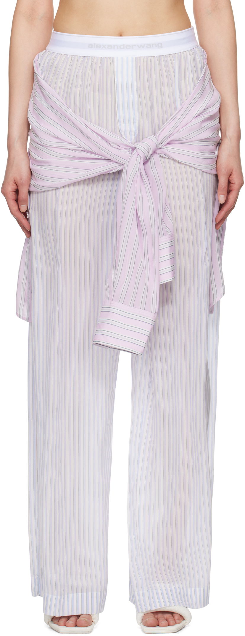 Hlače Alexander Wang Alexander Wang Pre-Styled Boxer Striped Trousers Večbarvna | 1WC2254829