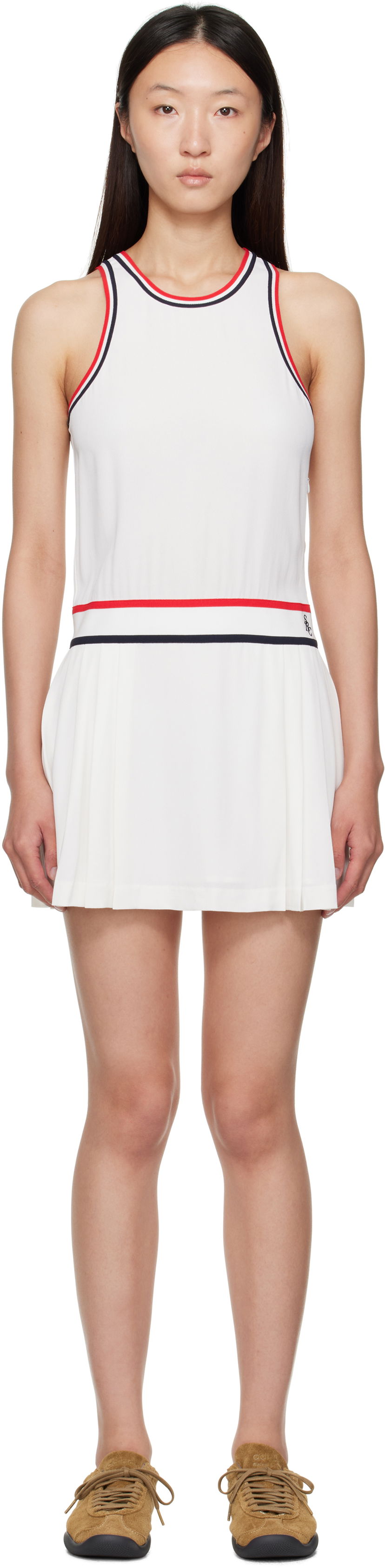 Obleke Sporty & Rich Sporty & Rich Phoebe Tennis Minidress Bela | DR004602300WH36